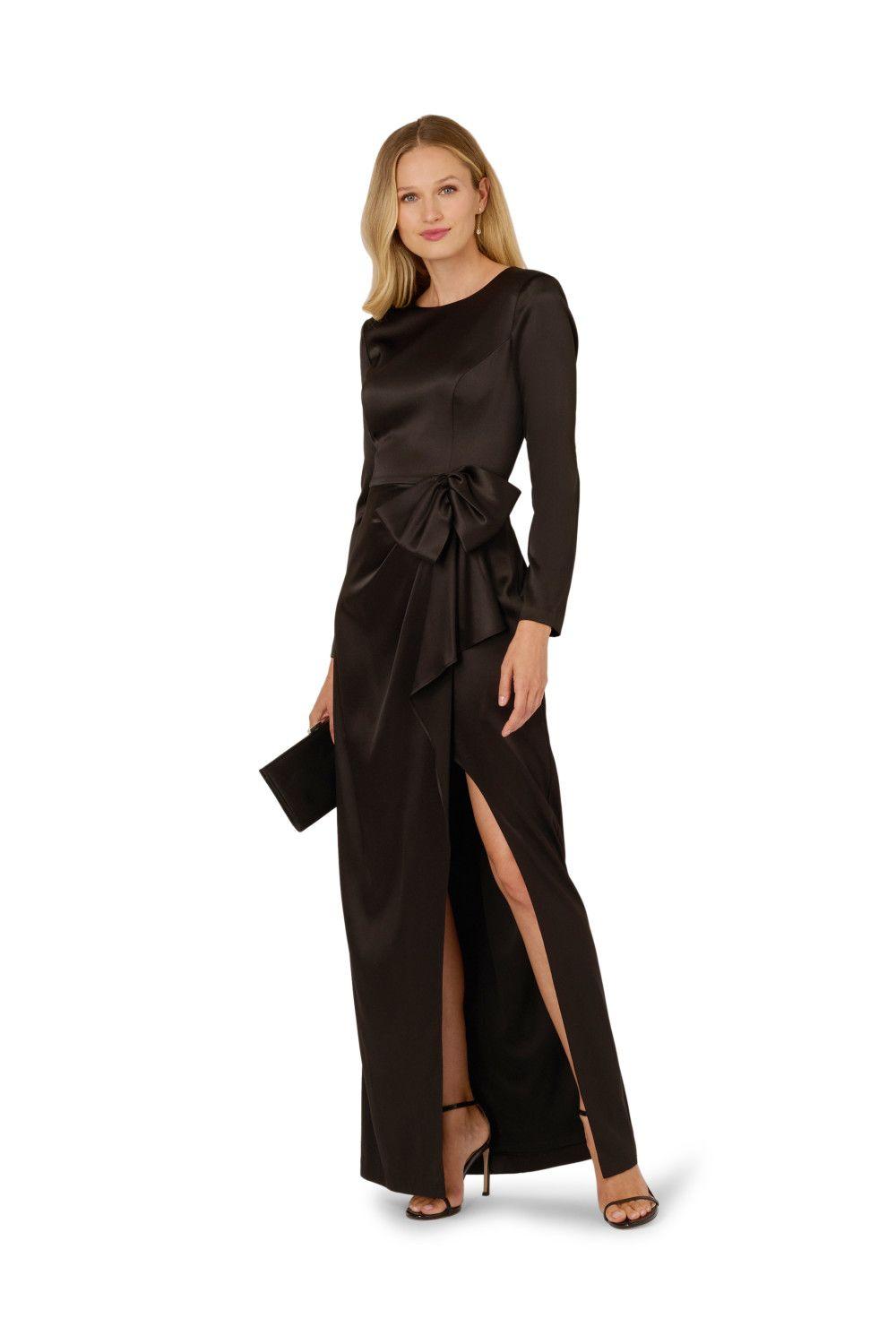 Stretch Satin Ruffle Gown by ADRIANNA PAPELL