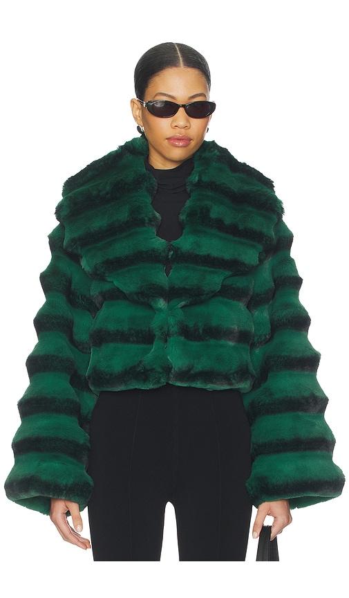 Adrienne Landau Chinchilla Jacket in Green,Black by ADRIENNE LANDAU