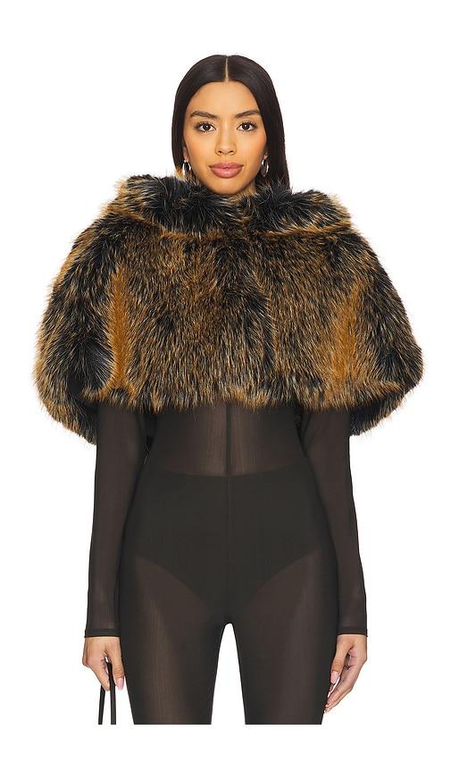 Adrienne Landau Luxe Capelet in Brown by ADRIENNE LANDAU