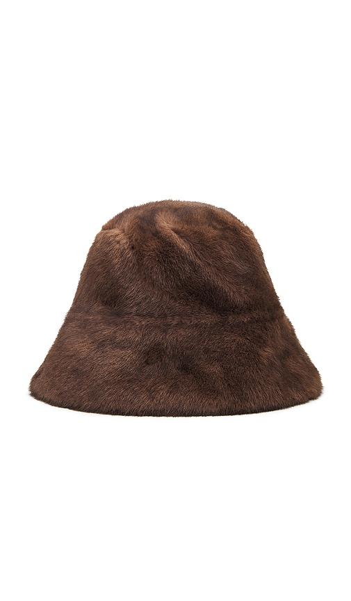 Adrienne Landau The Uptown Faux Fur Bucket Hat in Brown by ADRIENNE LANDAU