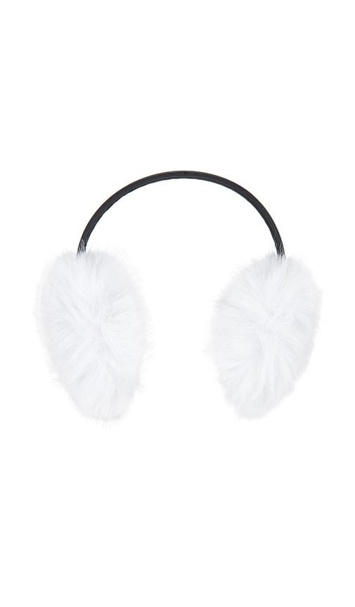 Adrienne Landau The Vee Earmuff in White by ADRIENNE LANDAU