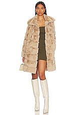 Adrienne Landau x REVOLVE Faux Fur Long Coat in Beige by ADRIENNE LANDAU