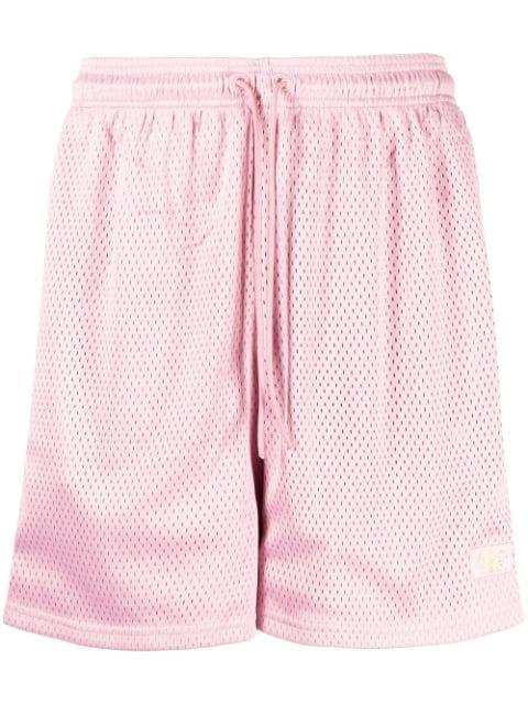 logo-embroidered mesh track shorts by ADVISORY BOARD CRYSTALS
