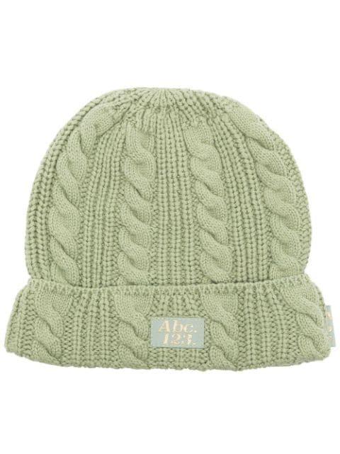 logo-patch chunky-knit beanie by ADVISORY BOARD CRYSTALS