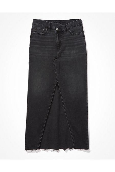 AE 90s Denim Maxi Skirt Women's Black 00 by AE