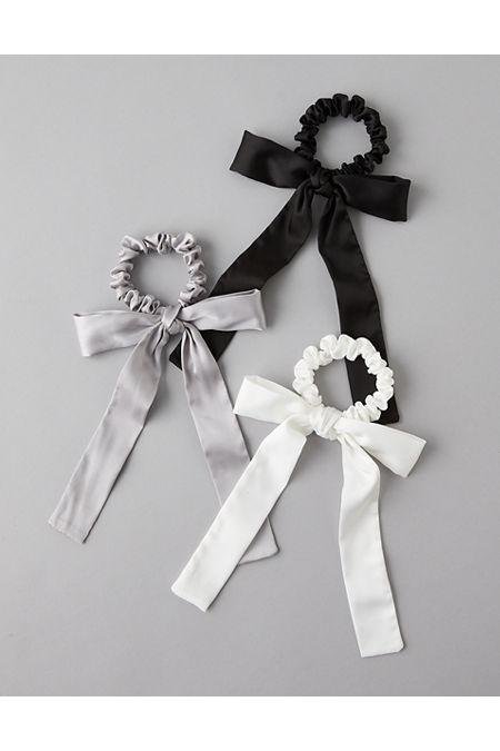 AE Bow Scrunchie 3-Pack Women's Black One Size by AE