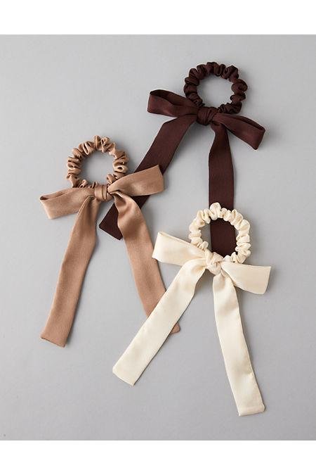 AE Bow Scrunchie 3-Pack Women's Brown One Size by AE