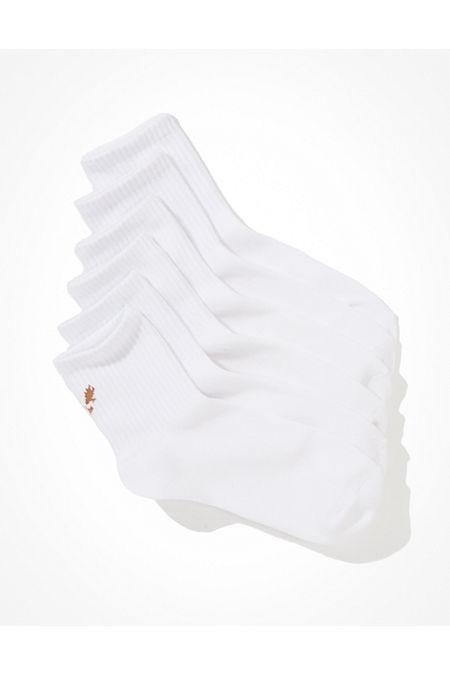AE Boyfriend Socks 3-Pack Women's White One Size by AE