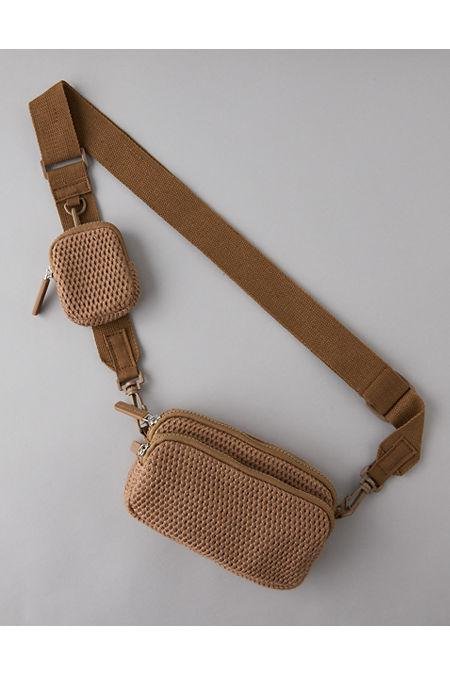 AE Crochet Belt Bag Women's Brown One Size by AE