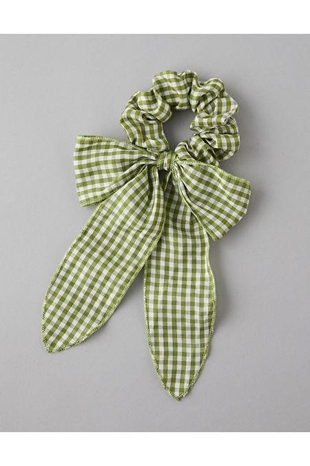 AE Gingham Bow Scrunchie Women's Olive One Size by AE
