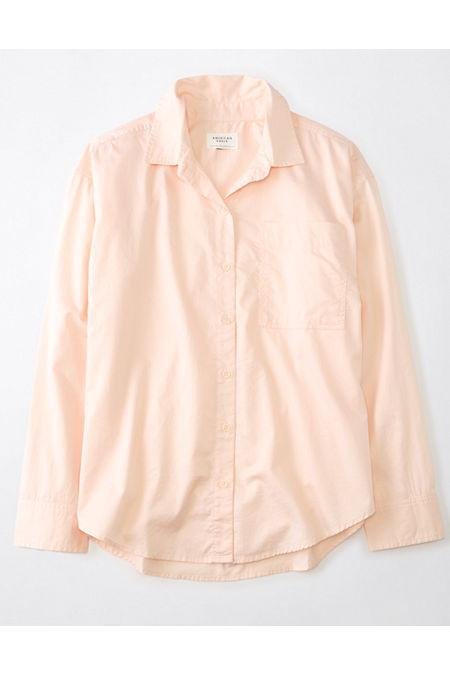 AE Perfect Button-Up Shirt Women's Peach XS by AE