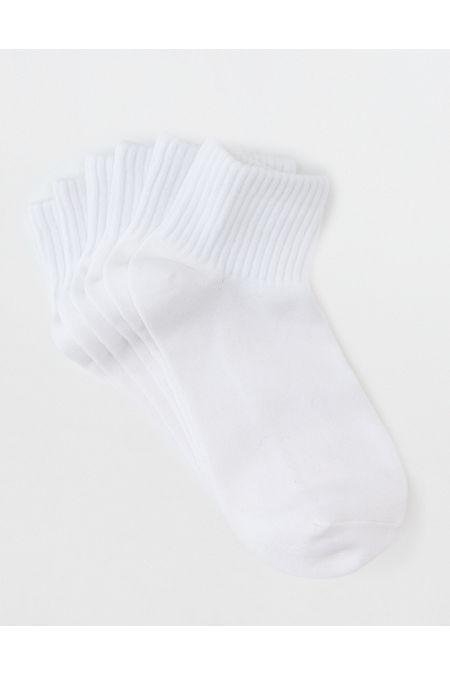 AE Shortie Crew Socks 3-Pack Women's White One Size by AE