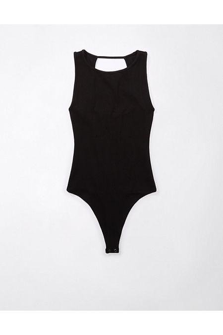 AE Sleeveless Main Squeeze Open-Back Bodysuit Women's Bold Black XL by AE