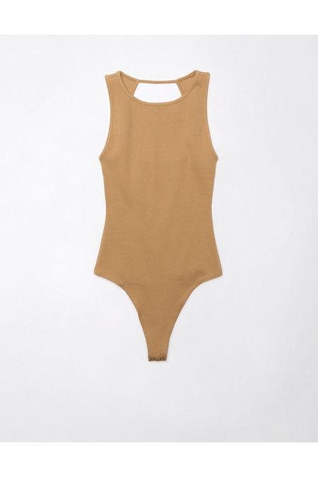 AE Sleeveless Main Squeeze Open-Back Bodysuit Women's Brown L by AE