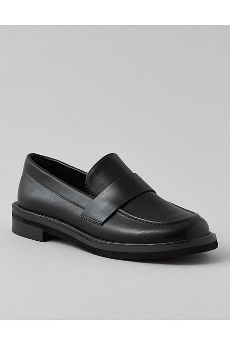 AE Slip-On Vegan Leather Loafer Women's Black 9 1/2 by AE