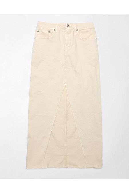 AE Stretch Low-Rise Maxi Skirt Women's Cream 16 by AE