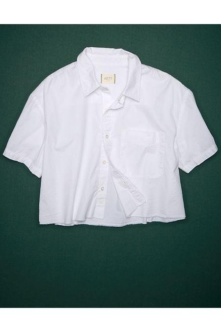 AE77 Premium Boxy Crop Poplin Shirt NULL White S by AE