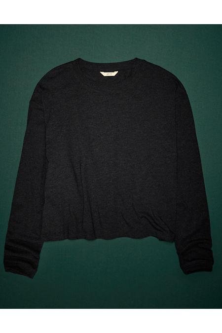 AE77 Premium Boxy Long-Sleeve T-Shirt NULL Black S by AE