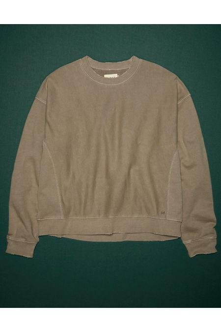 AE77 Premium French Terry Crewneck Sweatshirt NULL Taupe L by AE