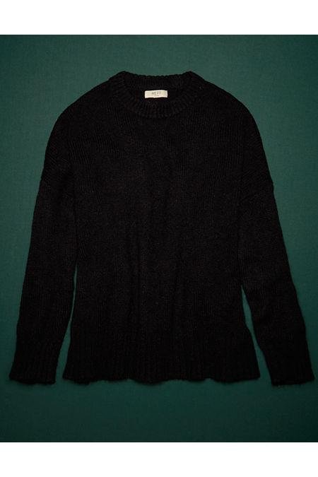 AE77 Premium Mohair-Blend Boyfriend Sweater NULL Black S by AE