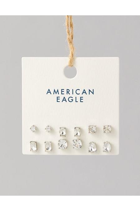AEO Glass Stud Earrings 6-Pack Women's Gold One Size by AE