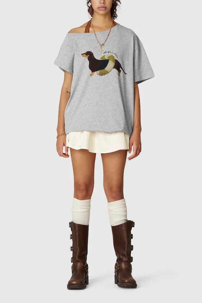 Aelfric Eden Dachshund Off-The-Shoulder Tee by AELFRIC EDEN
