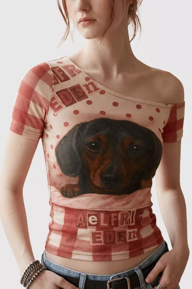Aelfric Eden Polka Dot Dachshund Off-the-Shoulder Tee by AELFRIC EDEN