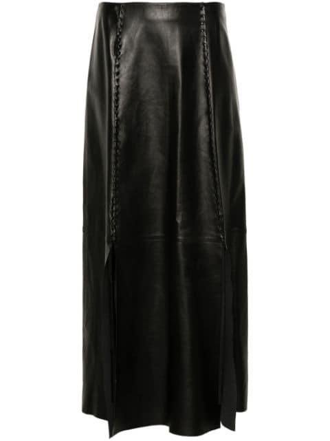 Chateau leather maxi skirt by AERON