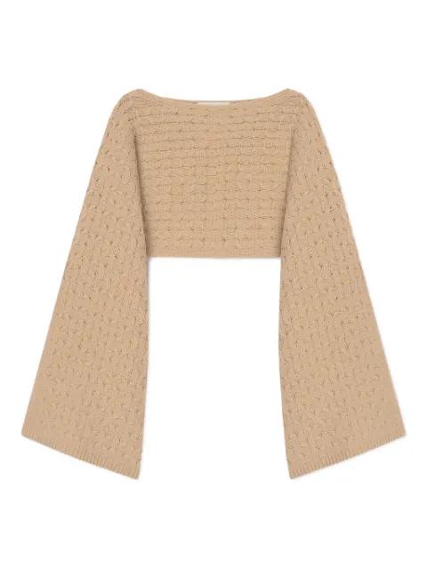 Ellie cable-knit bell-sleeves sweater by AERON