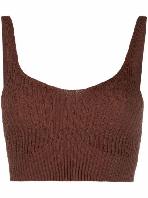 Joan rib-knit crop top by AERON