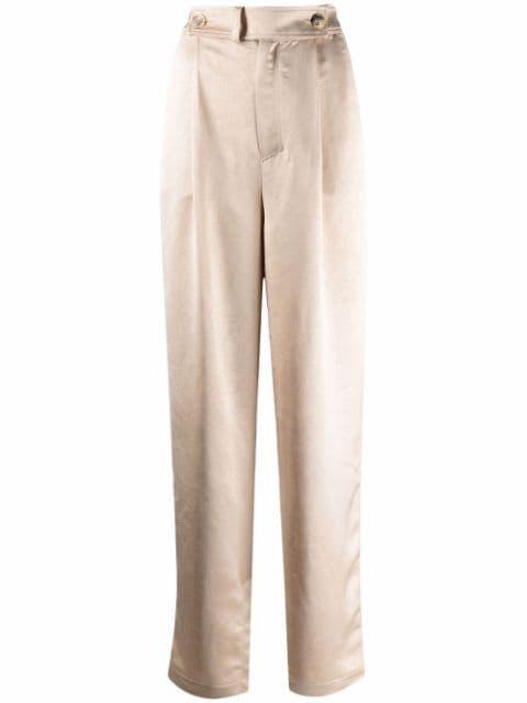 Odile straight-leg satin trousers by AERON