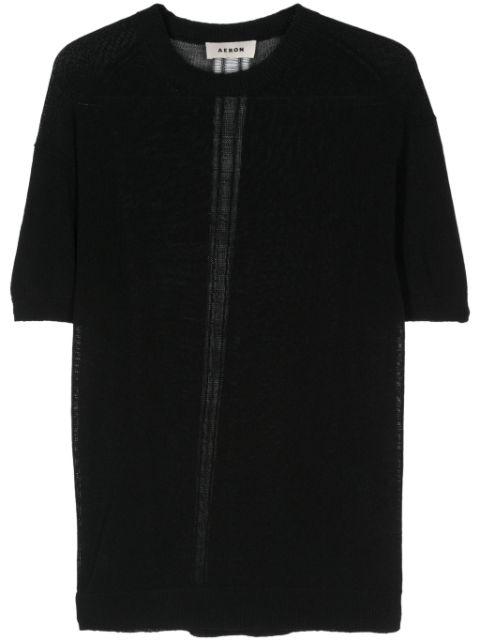 Pliny semi-sheer knitted T-shirt by AERON