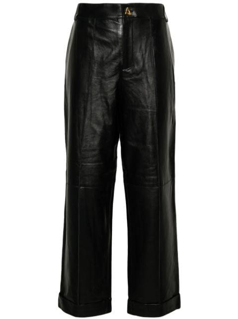 Zima leather straight-leg trousers by AERON