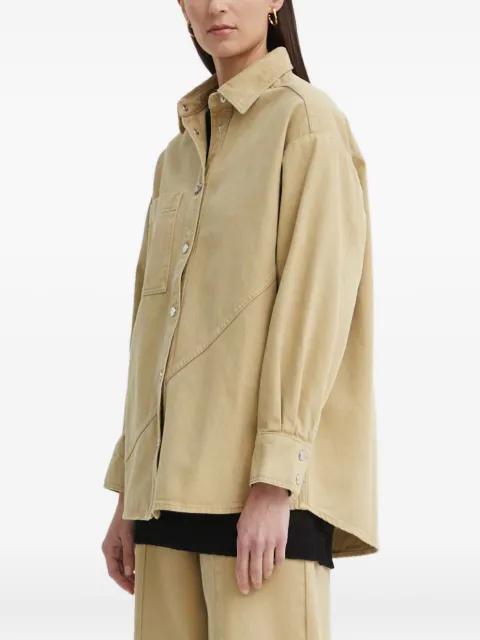 button-fastening patch-pocket shirt jacket by AERON