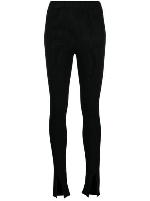 front-slit ribbed leggings by AERON