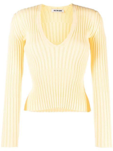knitted long-sleeve top by AERON