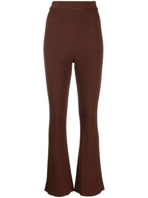 ribbed-knit flared trousers by AERON