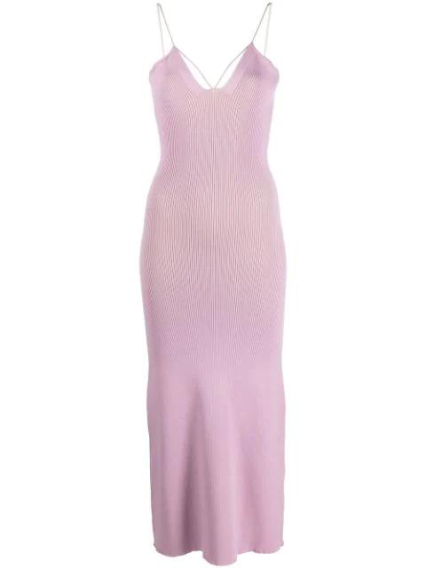 spaghetti-strap knitted midi dress by AERON