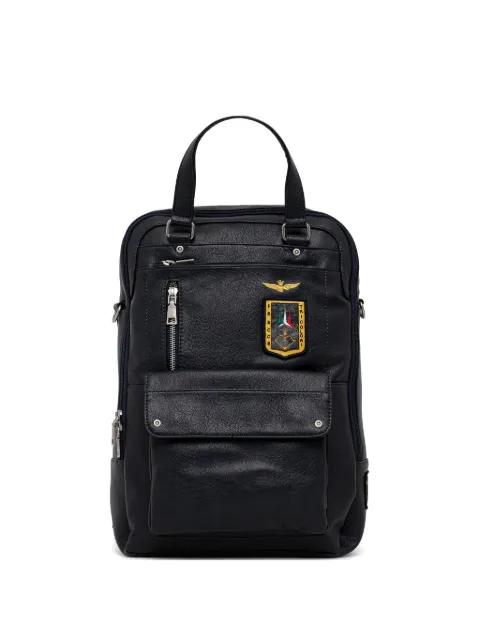 top-handle patch-detail backpack by AERONAUTICA MILITARE