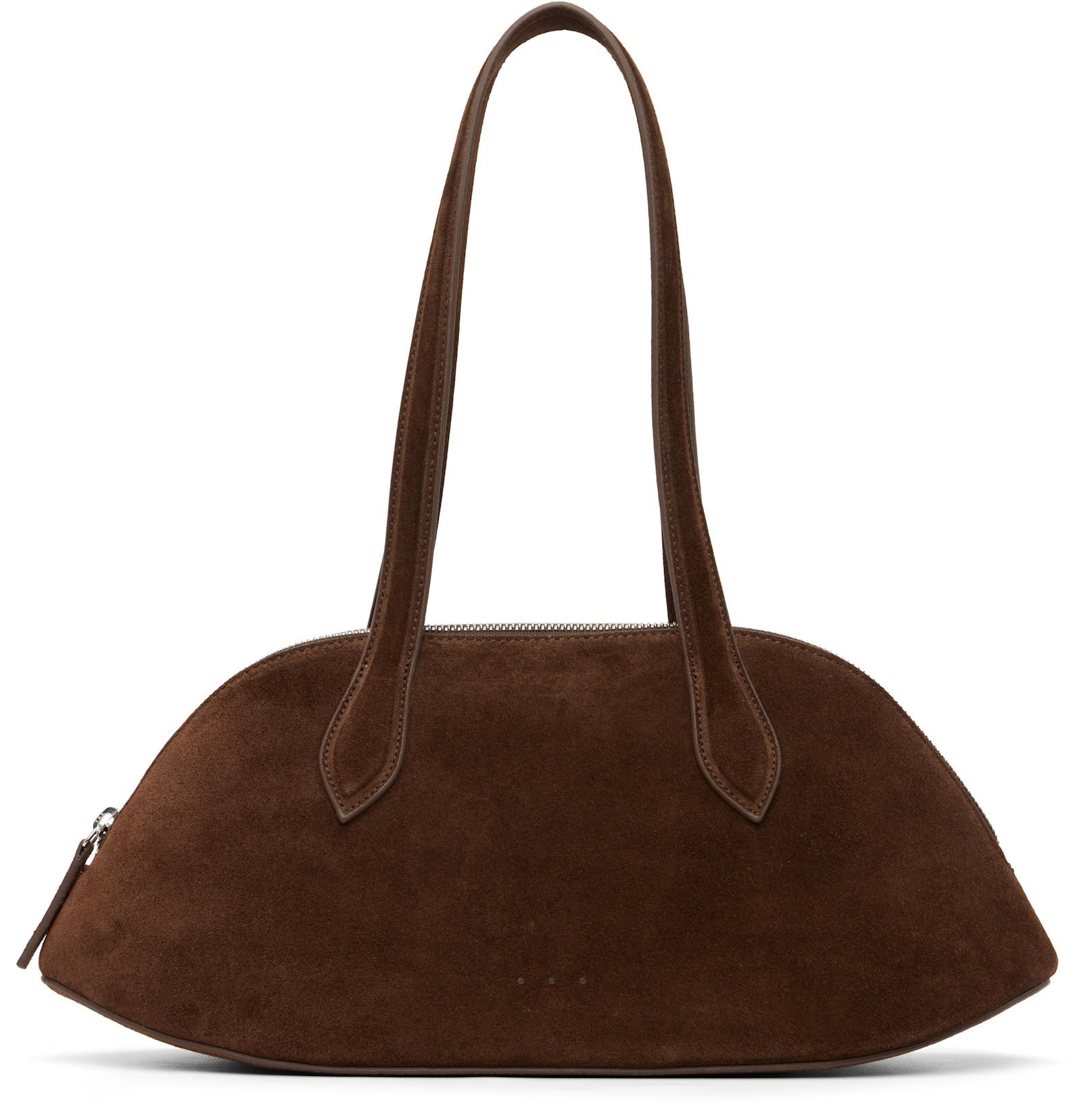 Brown Cosmo Bowling Bag by AESTHER EKME
