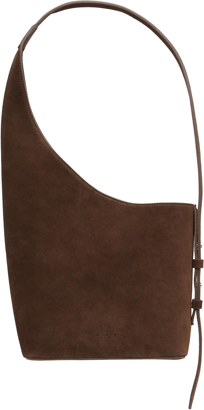 Brown Demi Lune Bag by AESTHER EKME