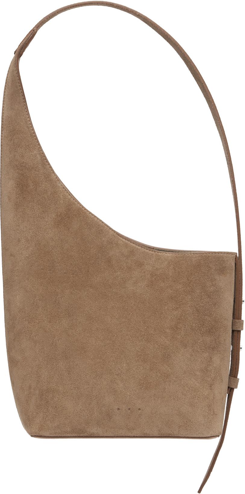 Taupe Demi Lune Bag by AESTHER EKME