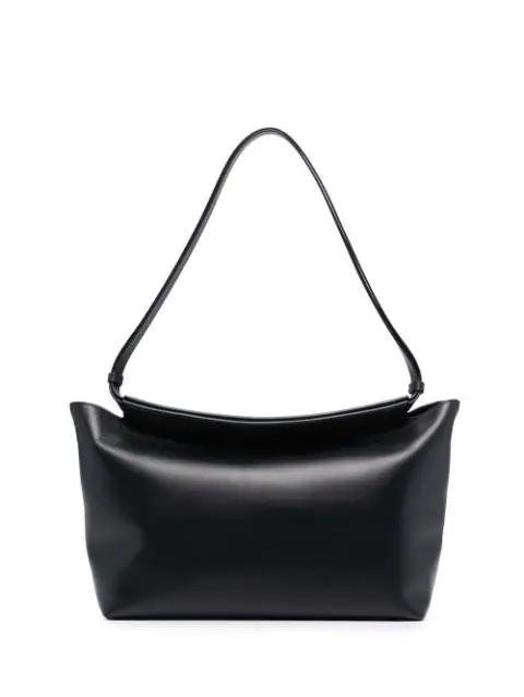 leather curved-top shoulder bag by AESTHER EKME