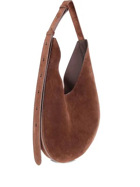 suede-curved shoulder bag by AESTHER EKME