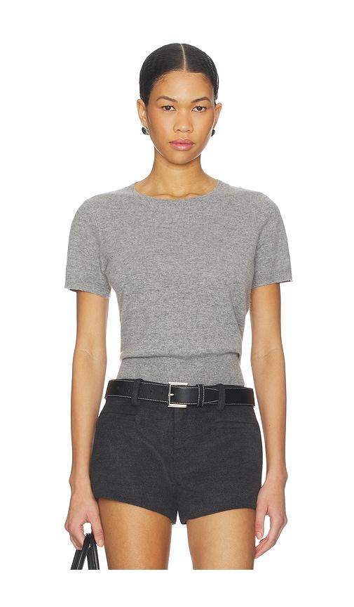 AEXAE Cashmere Cropped Knit Top in Grey by AEXAE