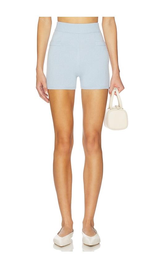 AEXAE Cashmere Pocket Knit Short in Baby Blue by AEXAE