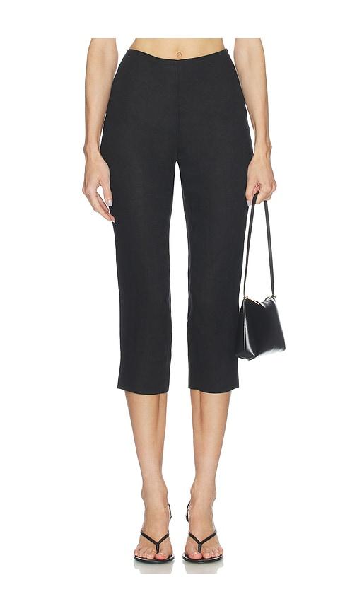 AEXAE Linen Capri Pant in Black by AEXAE