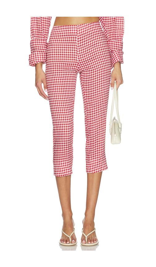 AEXAE Linen Capri Pant in Red by AEXAE