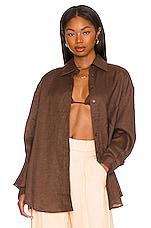AEXAE Linen Woven Shirt in Brown by AEXAE
