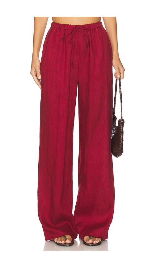 AEXAE x REVOLVE Drawstring Pant in Burgundy by AEXAE